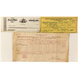 Memorandum of Gold Bullion at SF Mint