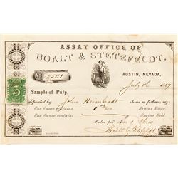 Boalt & Stetefeldt assayers receipt