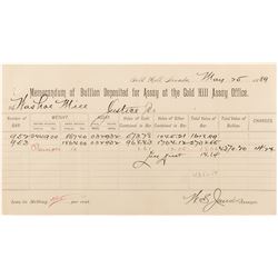 Assay Sheet for Gold Hill Assay Office