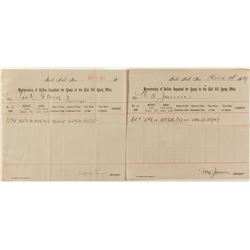 Two Gold Hill Assay Sheets