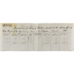 Van Wyck & Co. Assay Sheet