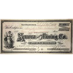 Aurora Tunnel and Mining Co. Stock Certificate