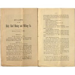Ruby Chief Mining & Milling Company By-Laws