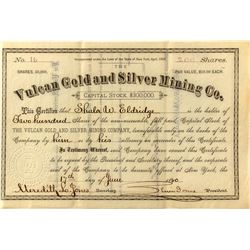 Vulcan Gold & Silver Mining Company Stock 1880