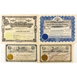 Four Idaho Mining Stock Certificates