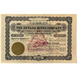 The Nevada Mines Company Stock 1907