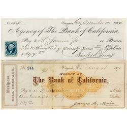 Two Virginia City Checks (Fair, Janin, and Bonner)