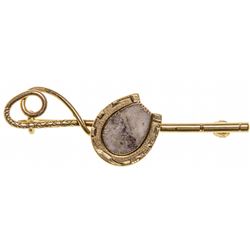 Gold Quartz Horseshoe Tie Pin