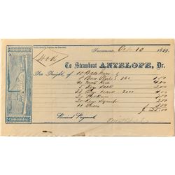 Pony Express Steamboat Antelope Receipt