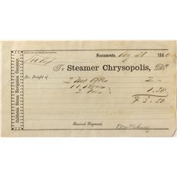 Steamer Chrysopolis Freight Bill