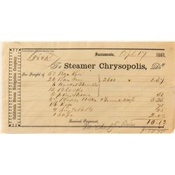 Steamer Chrysopolis Freight Bill