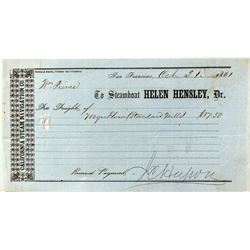 Steamboat Helen Hensley receipt