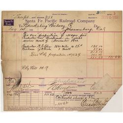 Sante Fe Pacific Railroad receipt