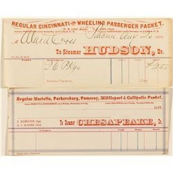 Two Eastern Steamer Billheads