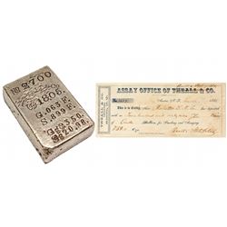 A Rare, Virginia City, Nevada Theall Silver Ingot, c1864