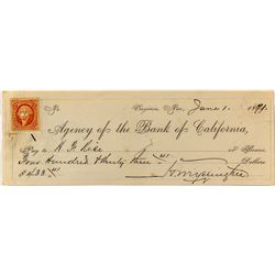 Yerington check to H.F. Rice, CC Mint Superintendent