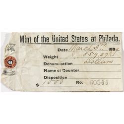 U.S. Mint Coin Bag Tag (Philadelphia)