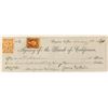 Image 1 : Early Mariposa Mill Check signed by Fair w/ adhesive NV revenue