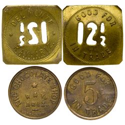 Del Monte/ Chocolate Shop Tokens