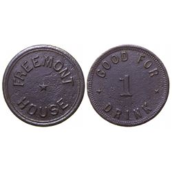 Previously Unknown Saloon token, Fremont House (#1), Fremont,