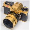 Image 1 : Oskar Barnack Centenary Camera - 24 carat gold plated, lizard skin, R3 Gold Commerative Body with 50