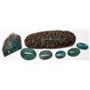 Image 1 : Six Turquoise stones and a feather barrette