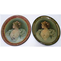 Two "Baby Doe" Saloon Beer Trays