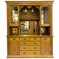 Large c.1890s Oak Back Bar
