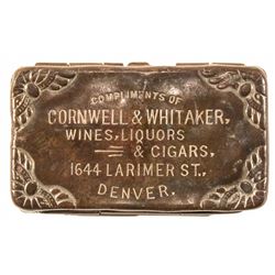 Saloon Copper Match Safe