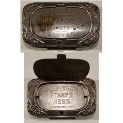 Silver -Plated Saloon Stamp Match Safe