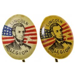Two Lincoln Legion Stick Pins