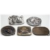 Image 1 : Five Belt  Buckles including fancy Alaska Pipeline