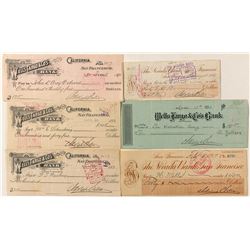 Six Different Adolph Sutro Signed Checks
