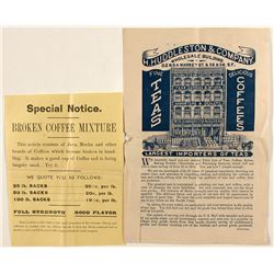 San Francisco coffee/tea price list