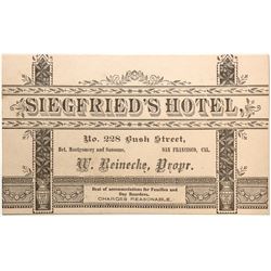 Siegfried's Hotel Business Card