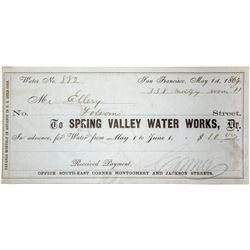 Spring Valley Water Works Receipt