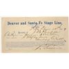 Image 1 : Denver and Santa Fe Stage Line Receipt