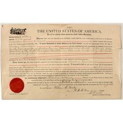 Homestead Claim During McKinley Presidency