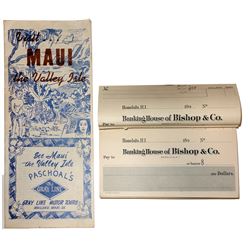 Hawaii Ephemera (Checks & Brochure)