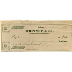 Whitney & Co. Check (Previously Unknown)