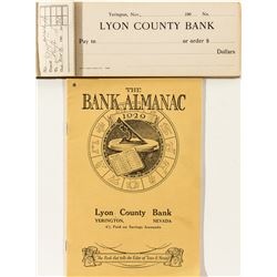 Lyon County Bank Almanac and Checkbook
