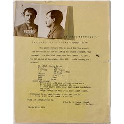 "Wanted" Broadside for Murderer