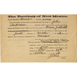 Arrest Warrant for 1872 Murder