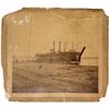 Image 1 : Large Mounted Photograph of Steam Wheeler Riverboat Carrying Cotton Balls