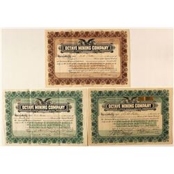 Octave Mining Company Stock Certificates
