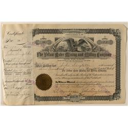 Yellow Aster Mine stock certificate
