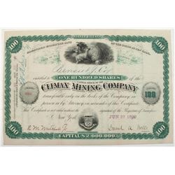 Climax Mining Company Stock Certificate