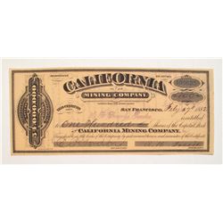 California Mining Company stock certificate.