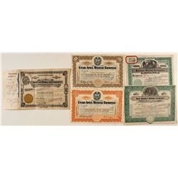 5 Utah Mining Stock Certificates