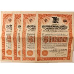 4 Old Mexico Mining Company Bond Certificates